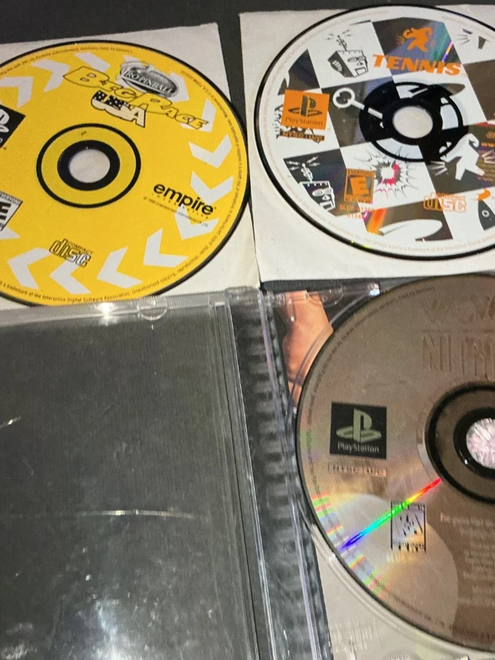WCW Nitro & Tennis and pinball Big Race USA for Sony PlayStation one PS1